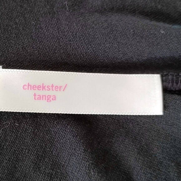 PINK Victoria's Secret Cheekster Tanga Black Cotton Panty, L - Picture 10 of 12